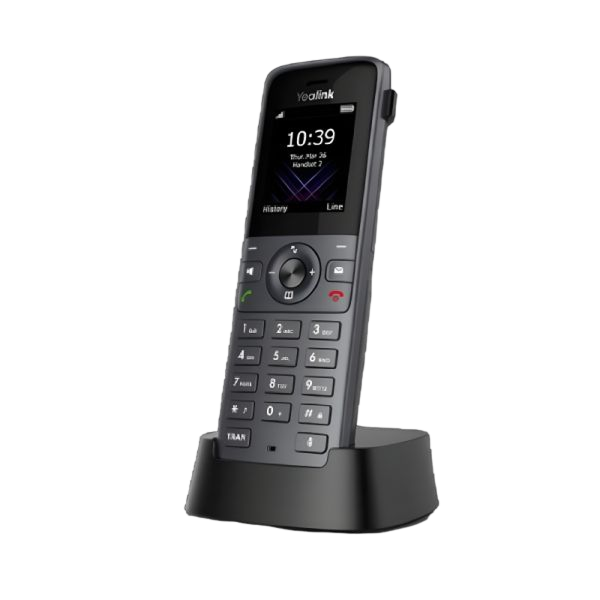 Combiné sans fil Yealink W74H sur son socle de recharge